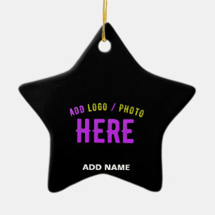 STYLISH MODERN CUSTOMIZABLE BLACK VERIFIED BRANDED CERAMIC ORNAMENT