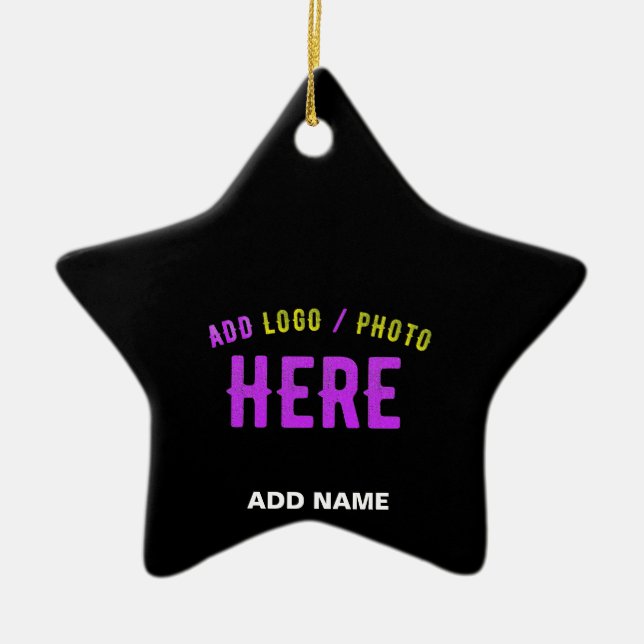 STYLISH MODERN CUSTOMIZABLE BLACK VERIFIED BRANDED CERAMIC ORNAMENT (Front)