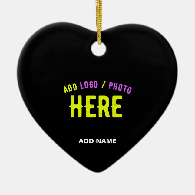 STYLISH MODERN CUSTOMIZABLE BLACK VERIFIED BRANDED CERAMIC ORNAMENT (Front)
