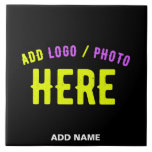 STYLISH MODERN CUSTOMIZABLE BLACK VERIFIED BRANDED CERAMIC TILE<br><div class="desc">THIS IS A DESIGN FITTING FOR CUSTOMERS.YOU CAN CHANGE, RESIZE OR ADD LOGO, PHOTO, TEXT AND COLOURS THE WAY YOU LIKE.THANK YOU.</div>