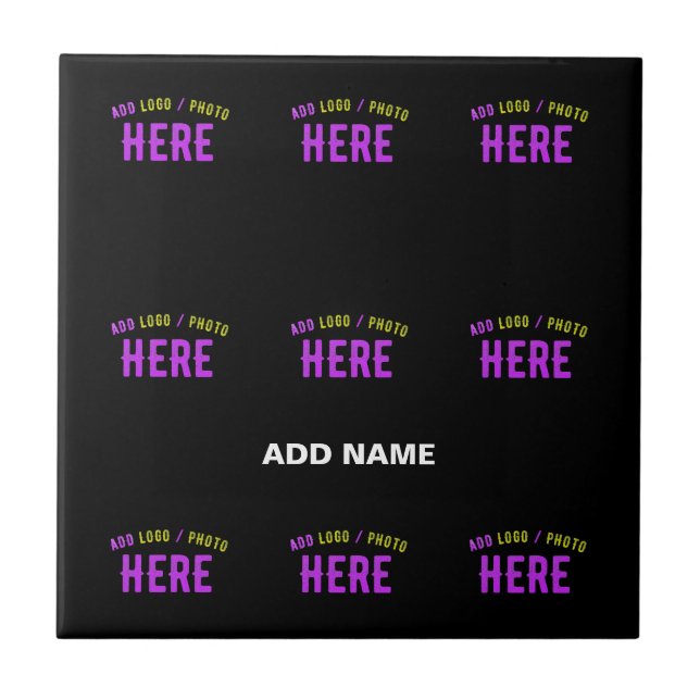 STYLISH MODERN CUSTOMIZABLE BLACK VERIFIED BRANDED CERAMIC TILE (Front)