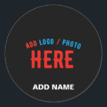 STYLISH MODERN CUSTOMIZABLE BLACK VERIFIED BRANDED CLASSIC ROUND STICKER<br><div class="desc">THIS IS A DESIGN FITTING FOR EVERYONE.YOU CAN CHANGE, RESIZE OR ADD LOGO, PHOTO, TEXT AND COLOURS THE WAY YOU LIKE.THANK YOU.</div>