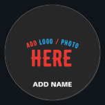 STYLISH MODERN CUSTOMIZABLE BLACK VERIFIED BRANDED CLASSIC ROUND STICKER<br><div class="desc">THIS IS A DESIGN FITTING FOR EVERYONE.YOU CAN CHANGE, RESIZE OR ADD LOGO, PHOTO, TEXT AND COLOURS THE WAY YOU LIKE.THANK YOU.</div>