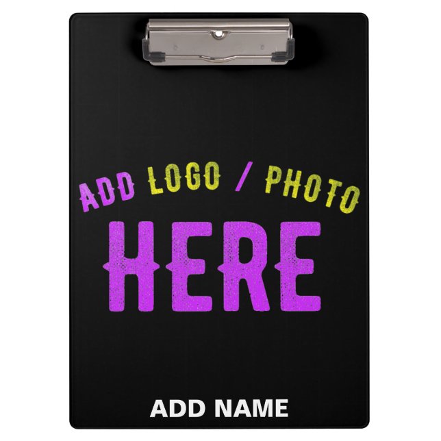 STYLISH MODERN CUSTOMIZABLE BLACK VERIFIED BRANDED CLIPBOARD (Front)