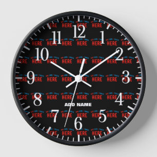 STYLISH MODERN CUSTOMIZABLE BLACK VERIFIED BRANDED CLOCK