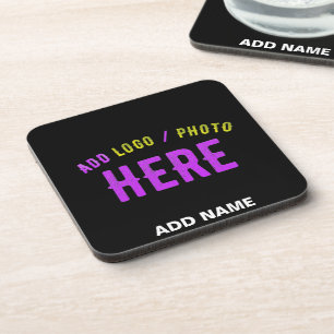 STYLISH MODERN CUSTOMIZABLE BLACK VERIFIED BRANDED COASTER