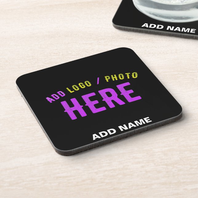 STYLISH MODERN CUSTOMIZABLE BLACK VERIFIED BRANDED COASTER (Left Side)
