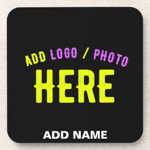 STYLISH MODERN CUSTOMIZABLE BLACK VERIFIED BRANDED COASTER