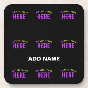 STYLISH MODERN CUSTOMIZABLE BLACK VERIFIED BRANDED COASTER