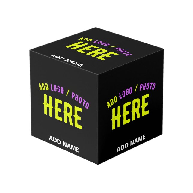 STYLISH MODERN CUSTOMIZABLE BLACK VERIFIED BRANDED CUBE (Front Angled)