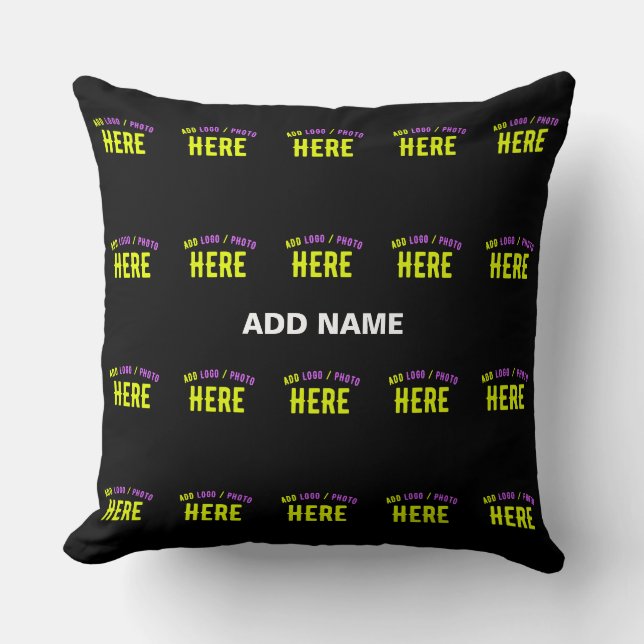 STYLISH MODERN CUSTOMIZABLE BLACK VERIFIED BRANDED CUSHION (Front)