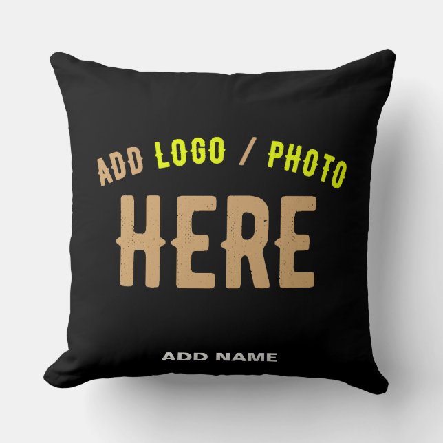 STYLISH MODERN CUSTOMIZABLE BLACK VERIFIED BRANDED CUSHION (Front)
