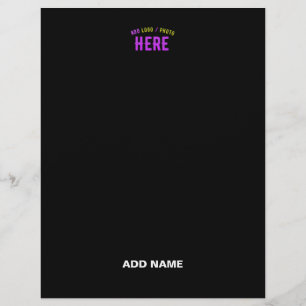 STYLISH MODERN CUSTOMIZABLE BLACK VERIFIED BRANDED CUSTOM LETTERHEAD