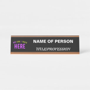STYLISH MODERN CUSTOMIZABLE BLACK VERIFIED BRANDED DESK NAME PLATE
