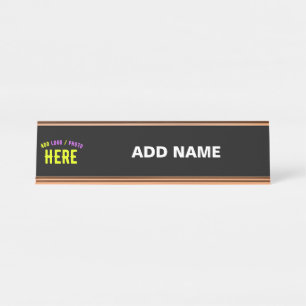 STYLISH MODERN CUSTOMIZABLE BLACK VERIFIED BRANDED DESK NAME PLATE