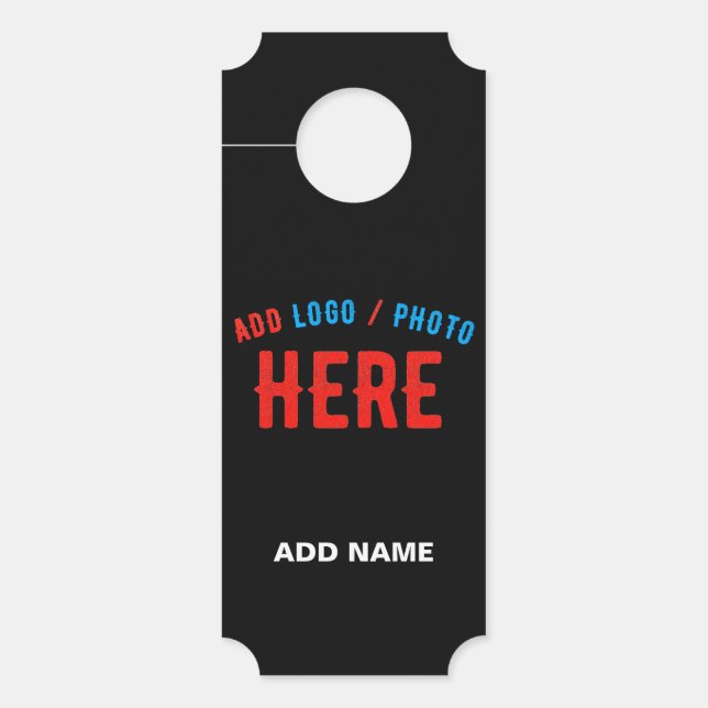 STYLISH MODERN CUSTOMIZABLE BLACK VERIFIED BRANDED DOOR HANGER (Front)