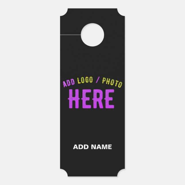 STYLISH MODERN CUSTOMIZABLE BLACK VERIFIED BRANDED DOOR HANGER (Front)