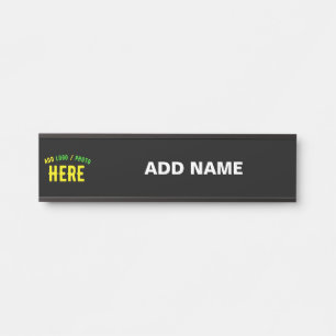 STYLISH MODERN CUSTOMIZABLE BLACK VERIFIED BRANDED DOOR SIGN
