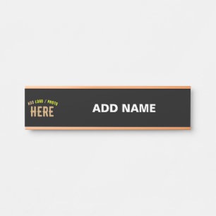 STYLISH MODERN CUSTOMIZABLE BLACK VERIFIED BRANDED DOOR SIGN