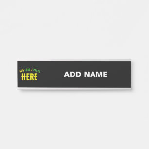 STYLISH MODERN CUSTOMIZABLE BLACK VERIFIED BRANDED DOOR SIGN