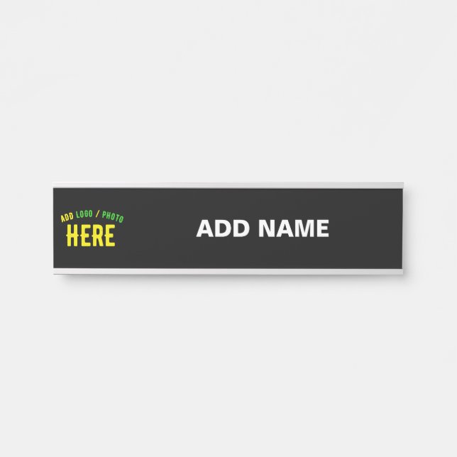 STYLISH MODERN CUSTOMIZABLE BLACK VERIFIED BRANDED DOOR SIGN (Front)