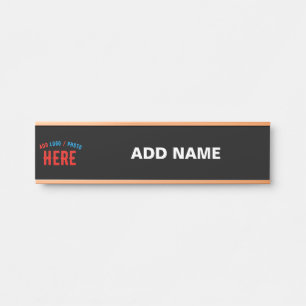 STYLISH MODERN CUSTOMIZABLE BLACK VERIFIED BRANDED DOOR SIGN