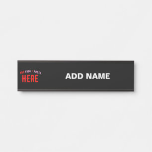 STYLISH MODERN CUSTOMIZABLE BLACK VERIFIED BRANDED DOOR SIGN