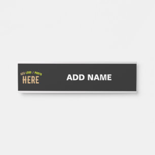 STYLISH MODERN CUSTOMIZABLE BLACK VERIFIED BRANDED DOOR SIGN