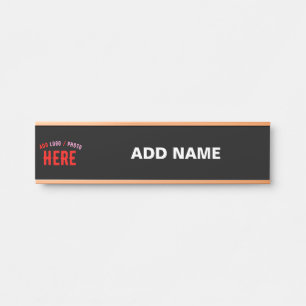 STYLISH MODERN CUSTOMIZABLE BLACK VERIFIED BRANDED DOOR SIGN