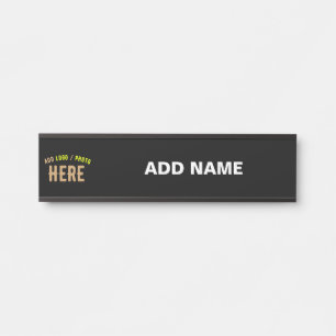 STYLISH MODERN CUSTOMIZABLE BLACK VERIFIED BRANDED DOOR SIGN