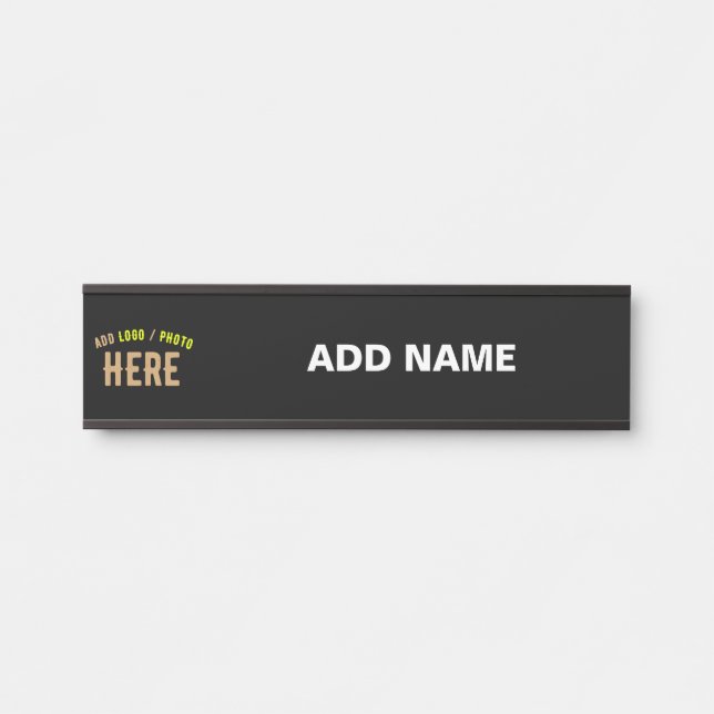 STYLISH MODERN CUSTOMIZABLE BLACK VERIFIED BRANDED DOOR SIGN (Front)