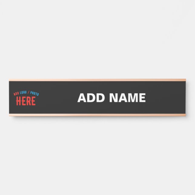 STYLISH MODERN CUSTOMIZABLE BLACK VERIFIED BRANDED DOOR SIGN (Front)