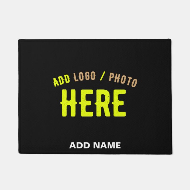 STYLISH MODERN CUSTOMIZABLE BLACK VERIFIED BRANDED DOORMAT (Front)