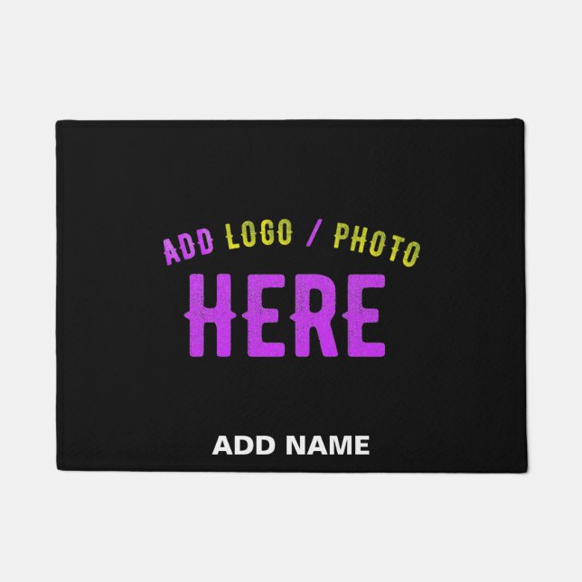 STYLISH MODERN CUSTOMIZABLE BLACK VERIFIED BRANDED DOORMAT (Front)
