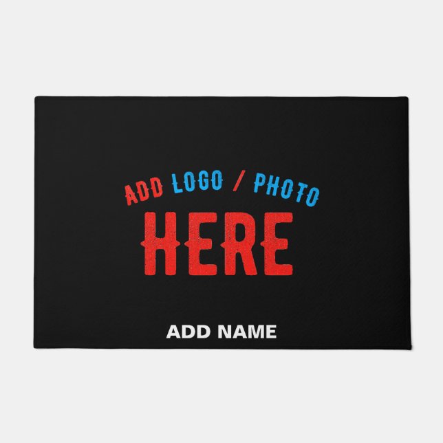 STYLISH MODERN CUSTOMIZABLE BLACK VERIFIED BRANDED DOORMAT (Front)