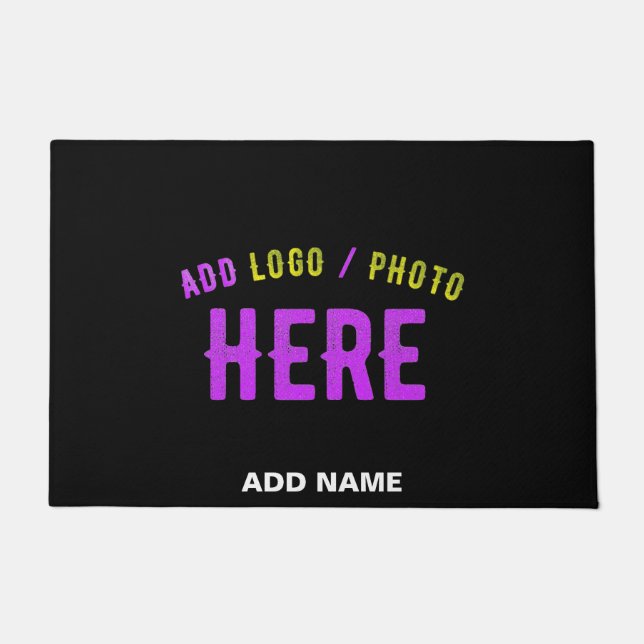 STYLISH MODERN CUSTOMIZABLE BLACK VERIFIED BRANDED DOORMAT (Front)
