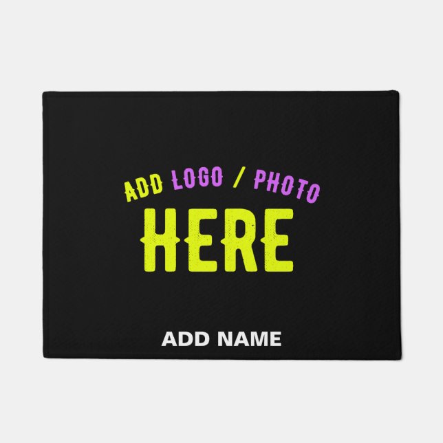 STYLISH MODERN CUSTOMIZABLE BLACK VERIFIED BRANDED DOORMAT (Front)