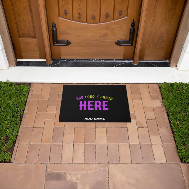 STYLISH MODERN CUSTOMIZABLE BLACK VERIFIED BRANDED DOORMAT (Outdoor)