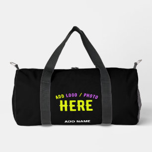 STYLISH MODERN CUSTOMIZABLE BLACK VERIFIED BRANDED DUFFLE BAG