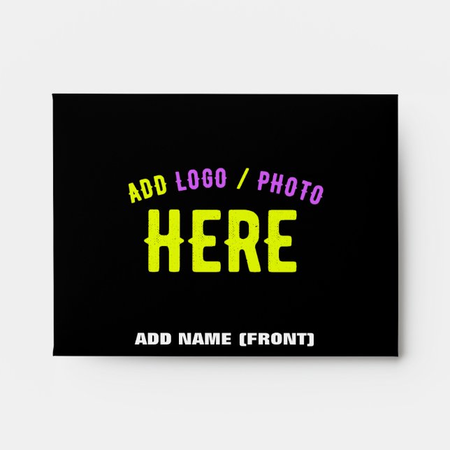 STYLISH MODERN CUSTOMIZABLE BLACK VERIFIED BRANDED ENVELOPE (Front)
