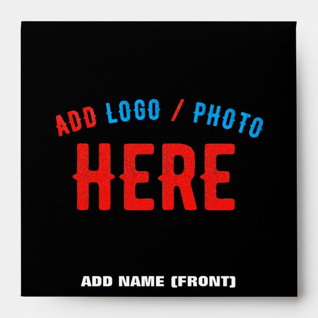 STYLISH MODERN CUSTOMIZABLE BLACK VERIFIED BRANDED ENVELOPE (Front)