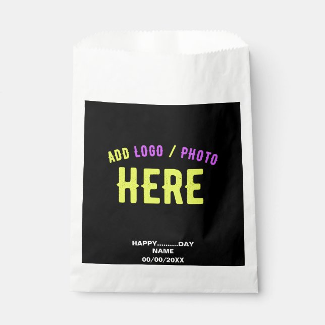 STYLISH MODERN CUSTOMIZABLE BLACK VERIFIED BRANDED FAVOUR BAG (Front)