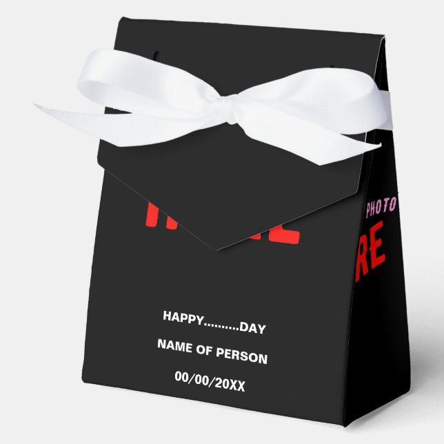 STYLISH MODERN CUSTOMIZABLE BLACK VERIFIED BRANDED FAVOUR BOX (Front)