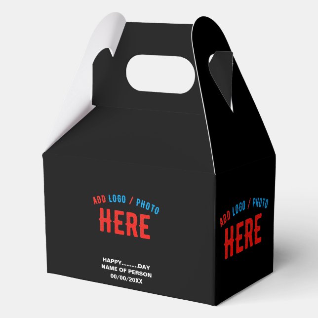 STYLISH MODERN CUSTOMIZABLE BLACK VERIFIED BRANDED FAVOUR BOX (Front)