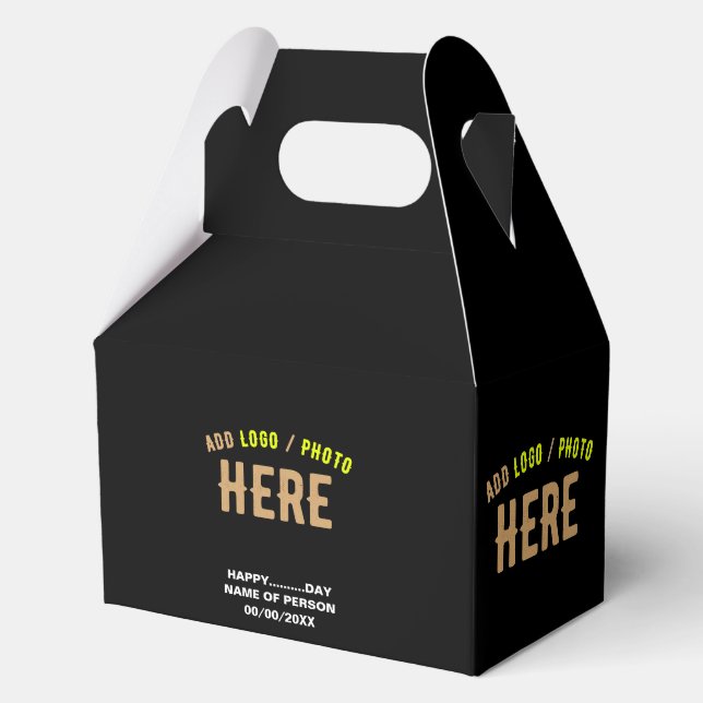 STYLISH MODERN CUSTOMIZABLE BLACK VERIFIED BRANDED FAVOUR BOX (Front)