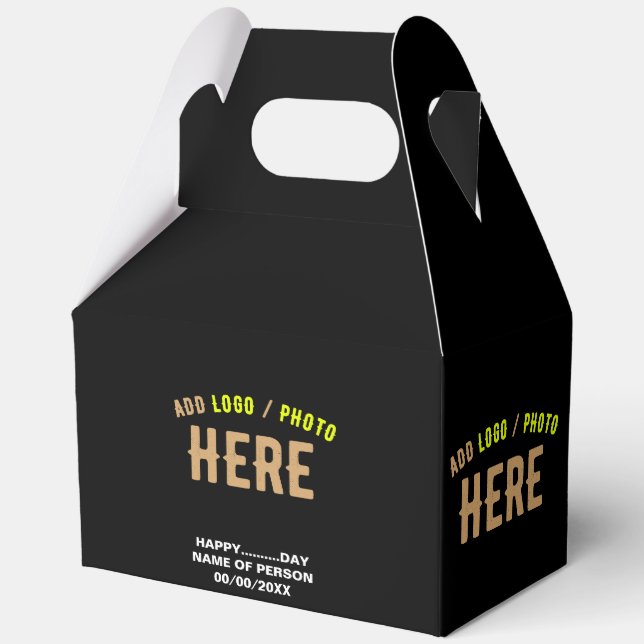 STYLISH MODERN CUSTOMIZABLE BLACK VERIFIED BRANDED FAVOUR BOX (Front)