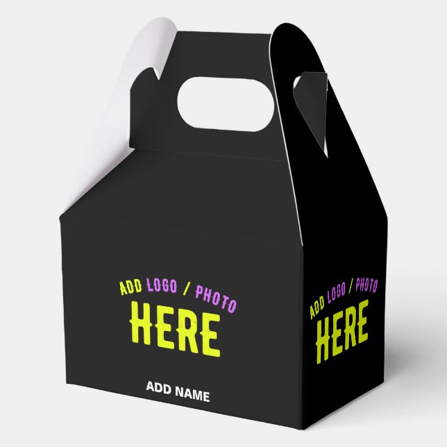 STYLISH MODERN CUSTOMIZABLE BLACK VERIFIED BRANDED FAVOUR BOX (Front)