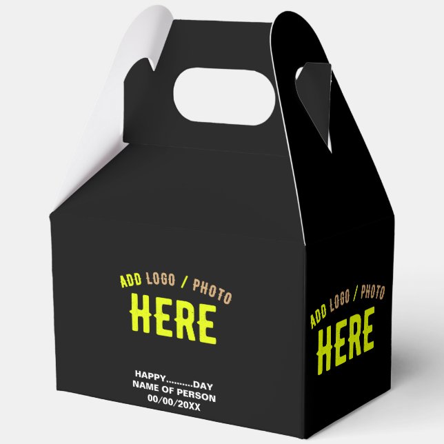 STYLISH MODERN CUSTOMIZABLE BLACK VERIFIED BRANDED FAVOUR BOX (Front)