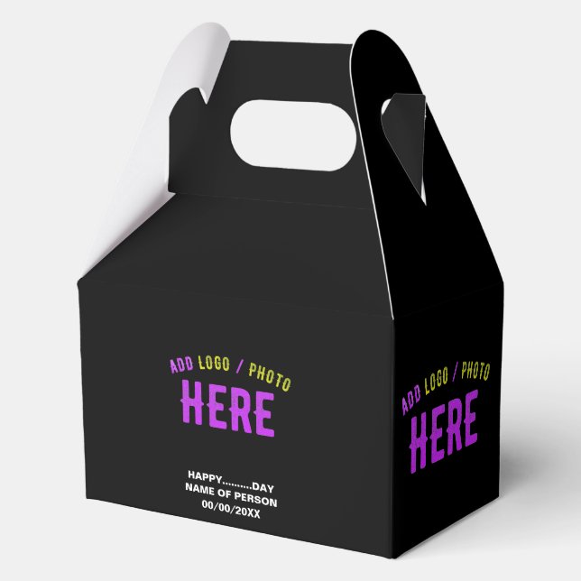 STYLISH MODERN CUSTOMIZABLE BLACK VERIFIED BRANDED FAVOUR BOX (Front)