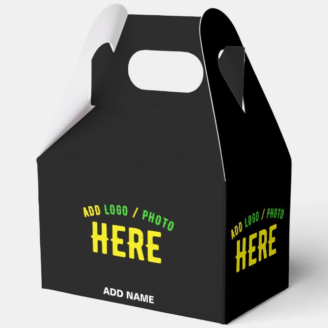 STYLISH MODERN CUSTOMIZABLE BLACK VERIFIED BRANDED FAVOUR BOX (Front)